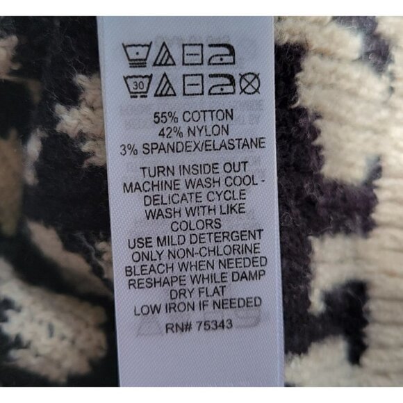 Leopard Print Knit Dress Oatmeal/Black Turtleneck | Women Oversized S/ or M - Picture 8 of 10